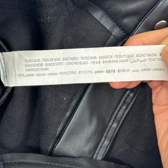 Zara Leggings Womens S Black Trafaluc Faux Leather High Rise Skinny Ankle Zip - Picture 11 of 13